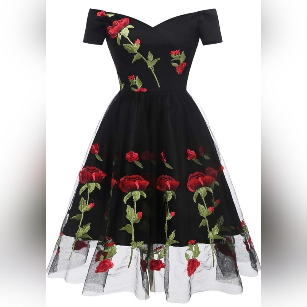 Rose Print Dress